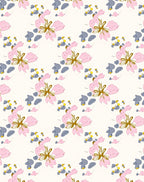 Pink Blossom And Grey Pebble Cluster Rug