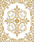 Golden Flourish Central Medallion Border Rug