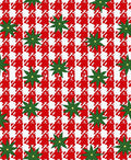 Red White Houndstooth Green Starburst Rug