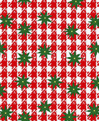 Red White Houndstooth Green Starburst Rug