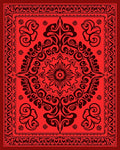 Crimson Scarlet Intricate Floral Medallion Rug
