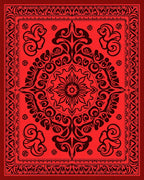 Crimson Scarlet Intricate Floral Medallion Rug