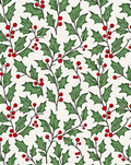 Festive Green Holly Berry Sprigs Rug