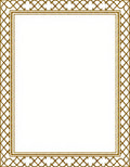Golden Interlocking Lattice Border Rug