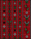 Festive Red Green Poinsettia Stripe Rug
