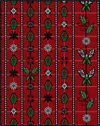 Festive Red Green Poinsettia Stripe Rug