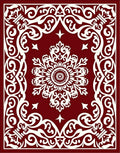 Crimson Ivory Ornate Medallion Border Rug