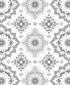 Gray Floral Medallion Mandala Rug