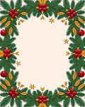 Festive Greenery Red Berry Star Rug