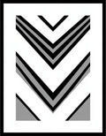 Modern Black White Gray Chevron Rug