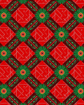 Crimson Green Radial Diamond Medallion Rug