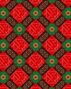 Crimson Green Radial Diamond Medallion Rug