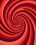 Crimson Swirling Spiral Abstract Rug
