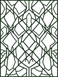Deep Green Art Deco Geometric Lattice Rug