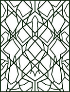 Deep Green Art Deco Geometric Lattice Rug