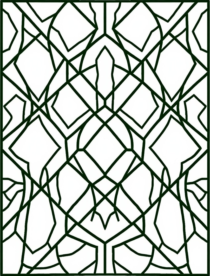 Deep Green Art Deco Geometric Lattice Rug