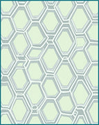 Pastel Green Hexagonal Mesh Rug