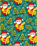 Jolly Santa Trees Swirls Festive Rug