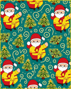 Jolly Santa Trees Swirls Festive Rug