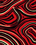 Crimson Black Swirling Marble Rug