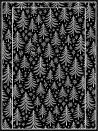 Black White Evergreen Forest Repeat Rug