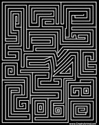 Monochromatic Black White Maze Lines Rug