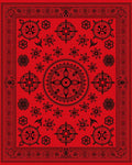 Crimson Red Floral Mandala Medallion Rug