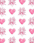Pink Hearts and Floral Burst Rug