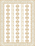Rich Ochre Floral Garden Frame Rug