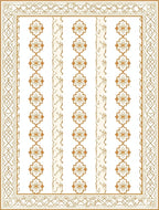 Rich Ochre Floral Garden Frame Rug