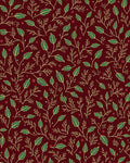 Deep Red Botanical Vine Medley Rug