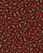 Deep Red Botanical Vine Medley Rug