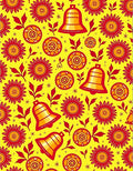 Vibrant Yellow Bells Floral Folk Art Rug