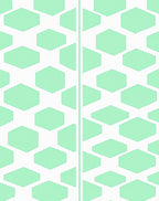 Light Green Hexagon Overlapping Geometric Rug