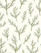 Green Fern Frond Botanical Art Rug
