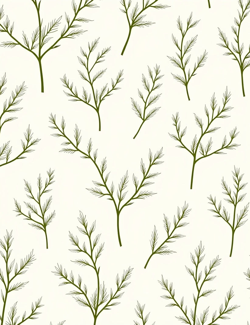 Green Fern Frond Botanical Art Rug