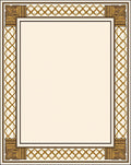 Gold Chain Links Geometric Border Rug