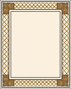 Gold Chain Links Geometric Border Rug