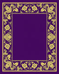 Vintage Purple Golden Floral Border Rug
