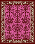 Crimson Floral Bordered Medallion Rug