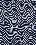 Deep Navy White Organic Wave Rug
