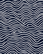 Deep Navy White Organic Wave Rug