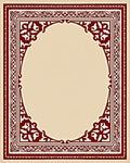 Ornate Burgundy Floral Arched Frame Rug