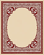 Ornate Burgundy Floral Arched Frame Rug