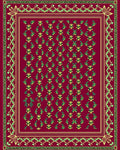 Crimson Laurel Leaf Scatter Rug