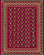 Crimson Laurel Leaf Scatter Rug