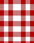 Crimson White Plaid Checkered Squares Rug