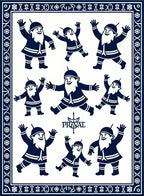 Navy Blue Happy Gnomes Border Rug