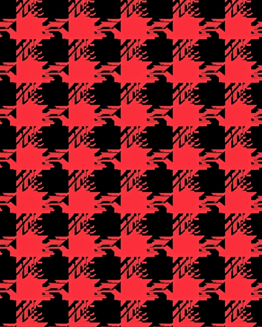 Bold Red Houndstooth Check Rug
