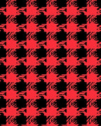 Bold Red Houndstooth Check Rug